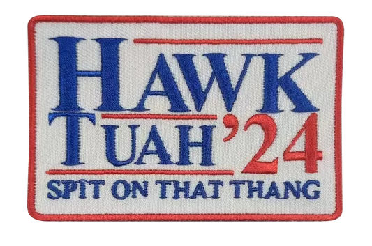 HAWK TUAH EMBROIDERED PATCH - Red/White