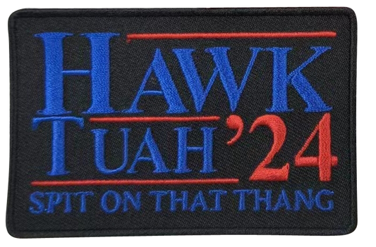 HAWK TUAH PATCH - BLACK with ROYAL/RED